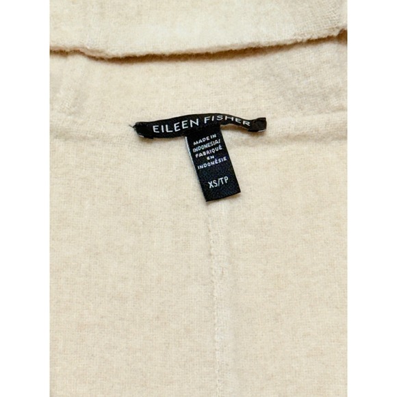 EILEEN FISHER Doubleface Wool Cloud Hooded Coat Women's XS Almond Color - Picture 4 of 6